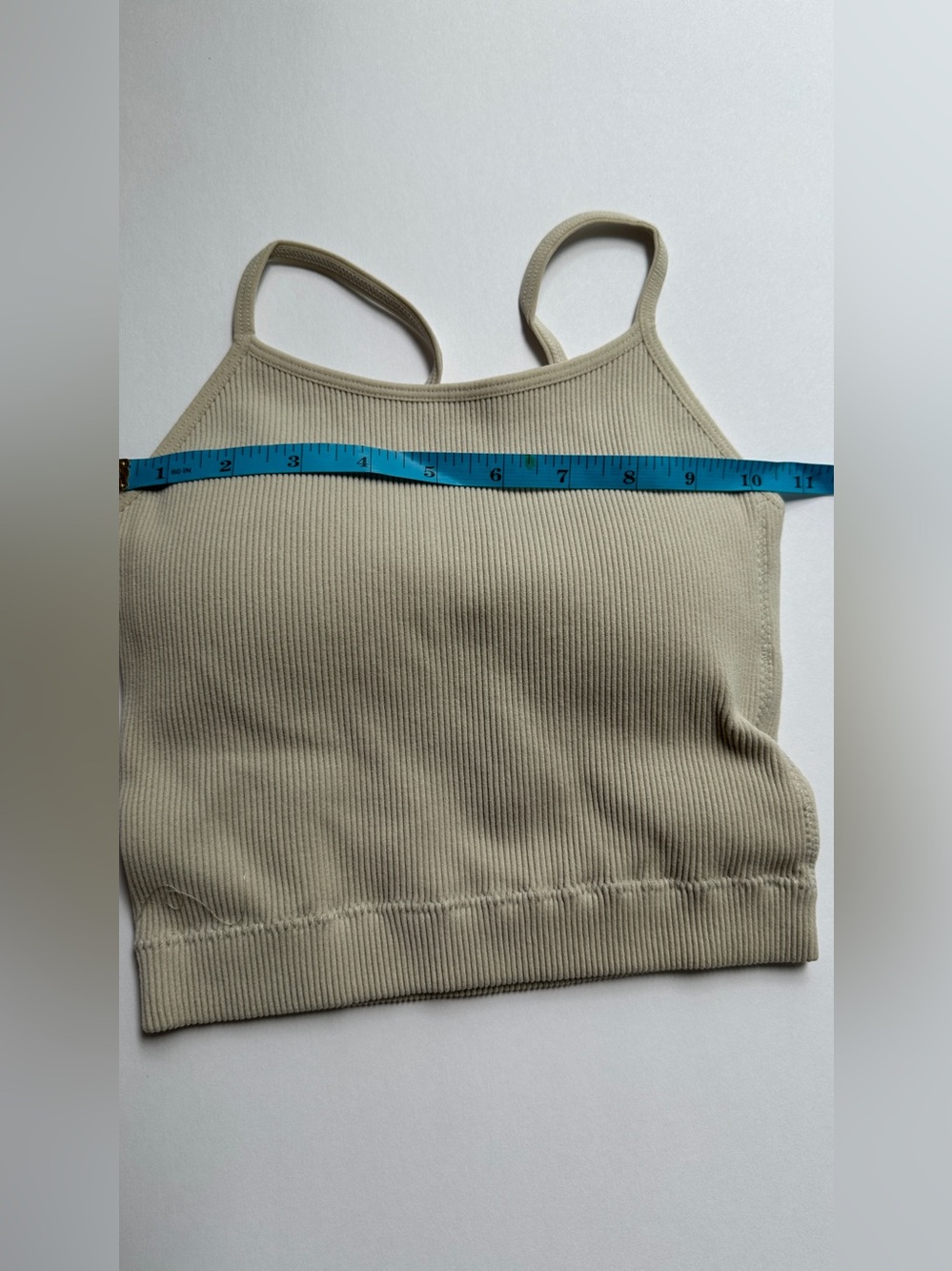 Zenana Ribbed Seamless Brami Tank Beige Size S/M P2P 11 500